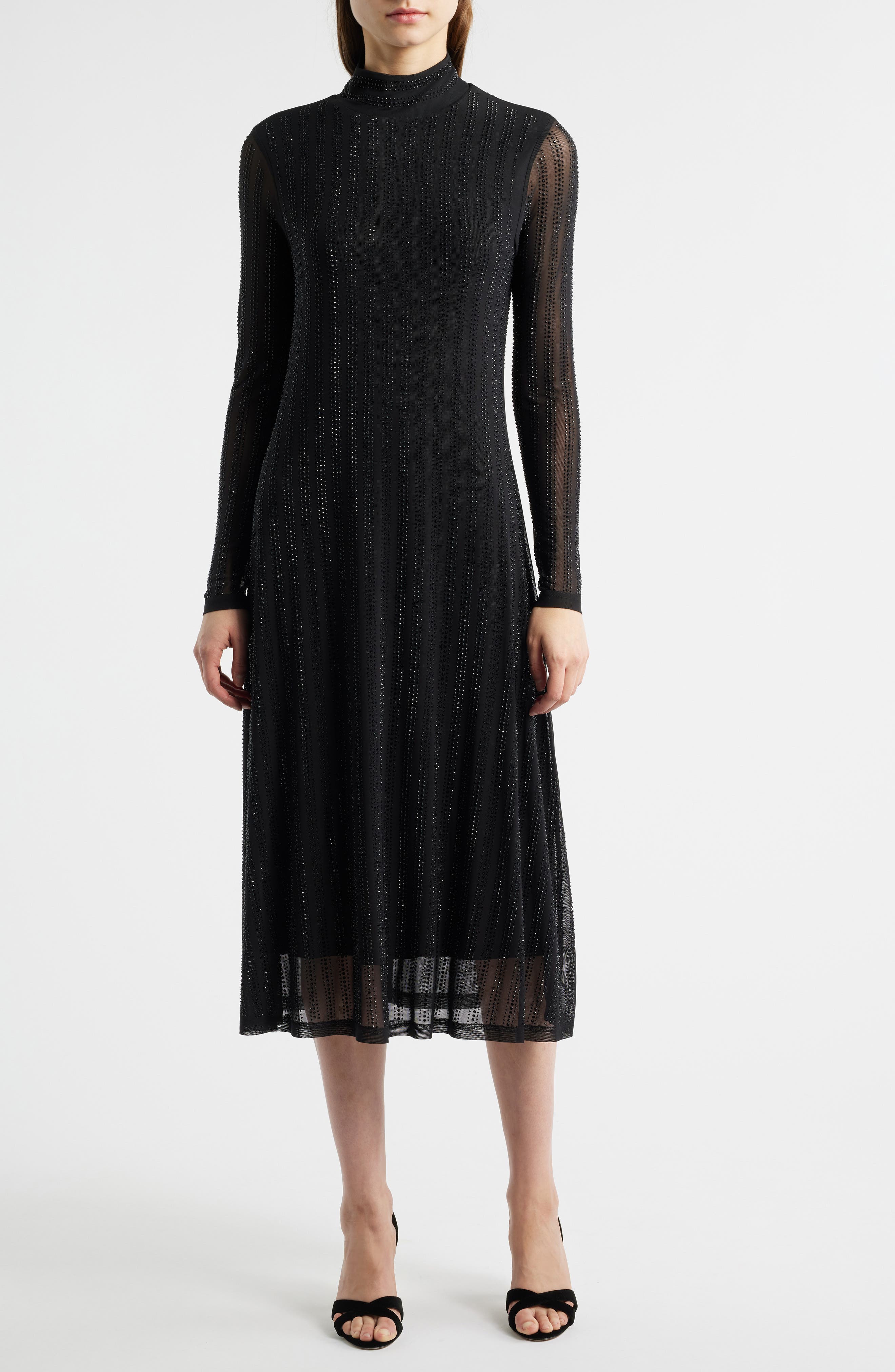 black long sleeve a-line penni midi dress Nobody's Child Berry Long Sleeve A-Line Penni Midi Dress in Red