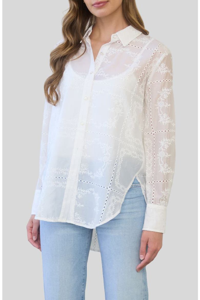 Transparent Embroidered Shirt, Alternate, color, IVORY