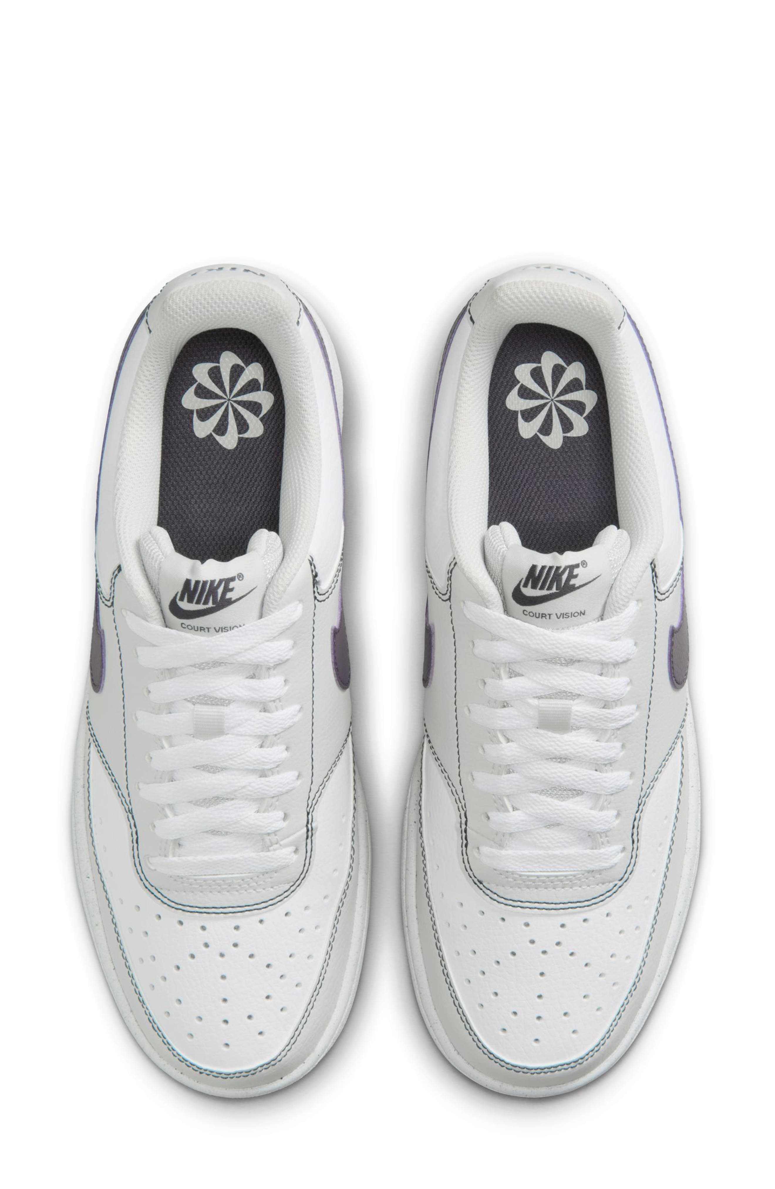 Nike Court Vision Low Sneaker, Alternate, color, Vast Grey/ Dark Raisin/ White