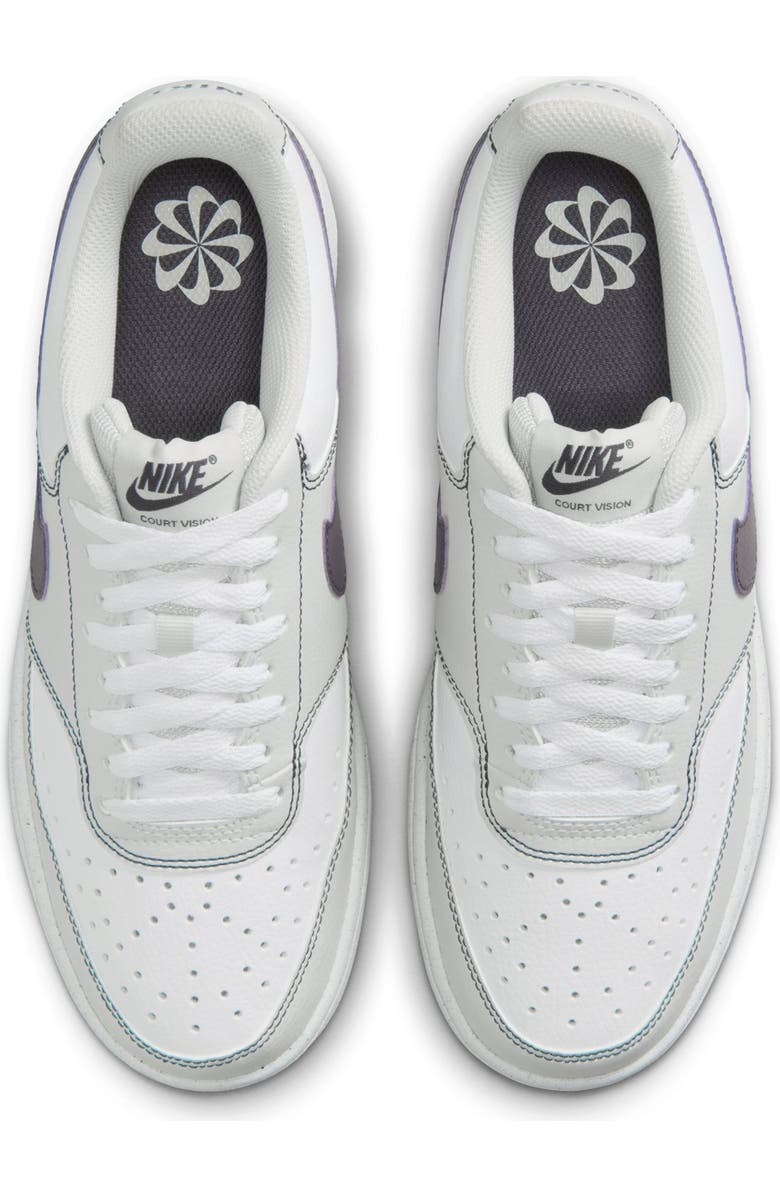 Nike Court Vision Low Sneaker, Alternate, color, Vast Grey/ Dark Raisin/ White