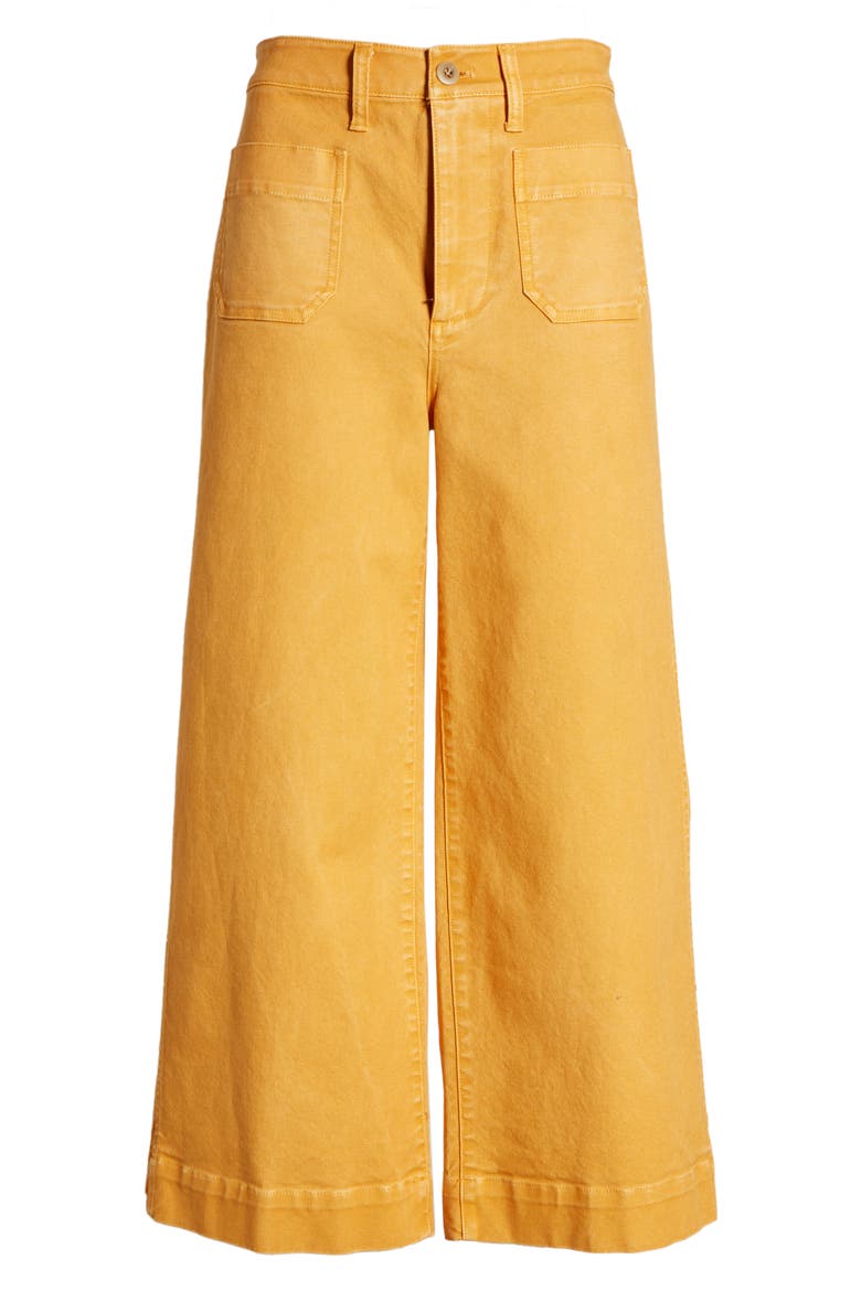 Emmett Crop Wide Leg Pants, Alternate, color, BRIGHT MARIGOLD