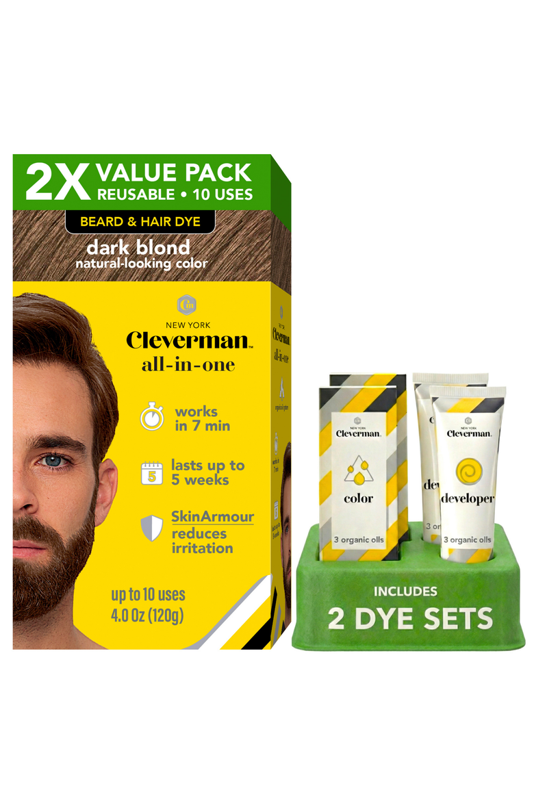 2X Pack Reusable Beard & Hair Dye Kit, Main, color, Dark Blond
