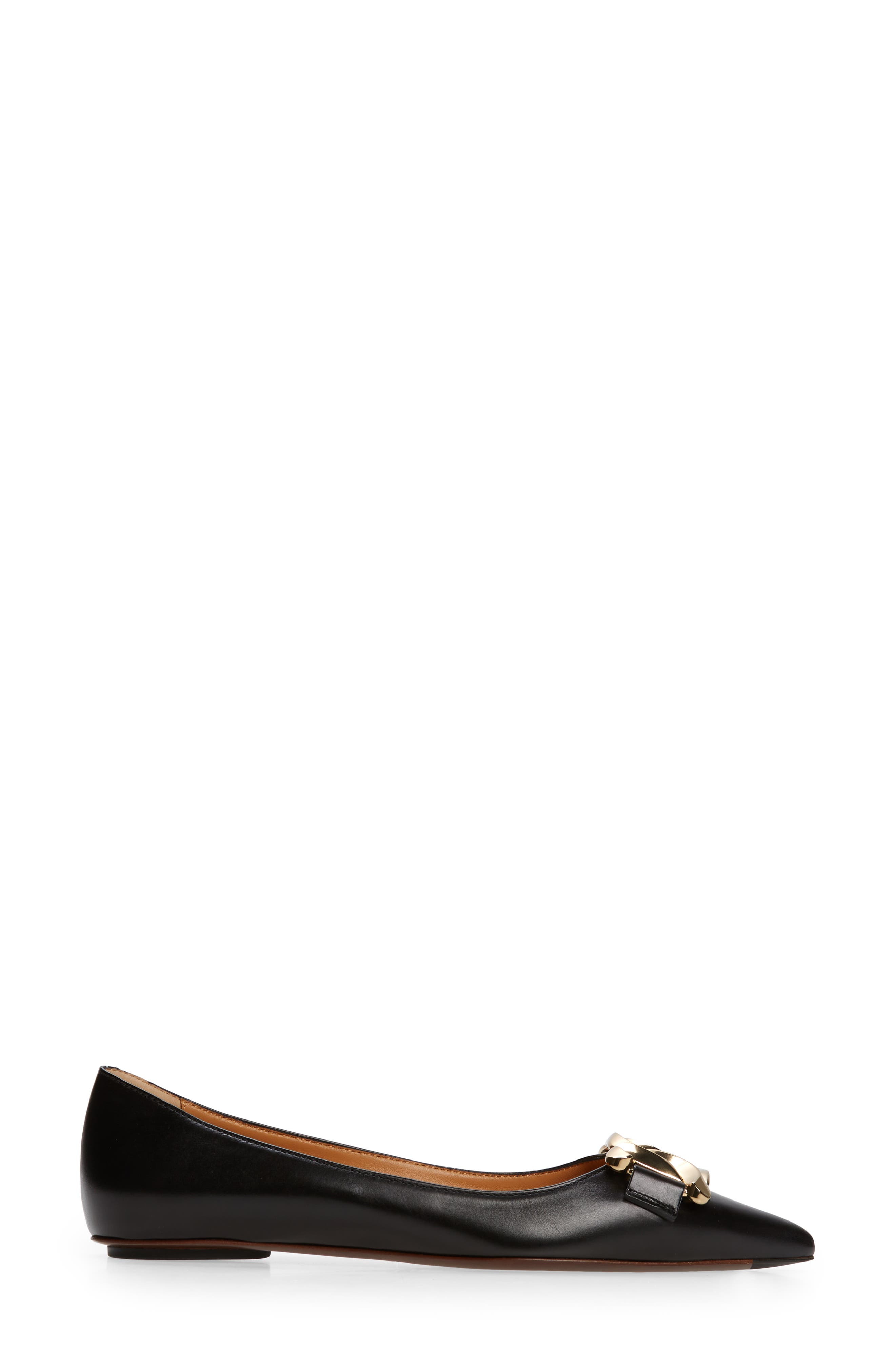 Tod's Kate Chain Detail Pointed Toe Flat, Alternate, color, 