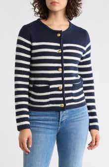 Caslon® Stripe Sweater Jacket