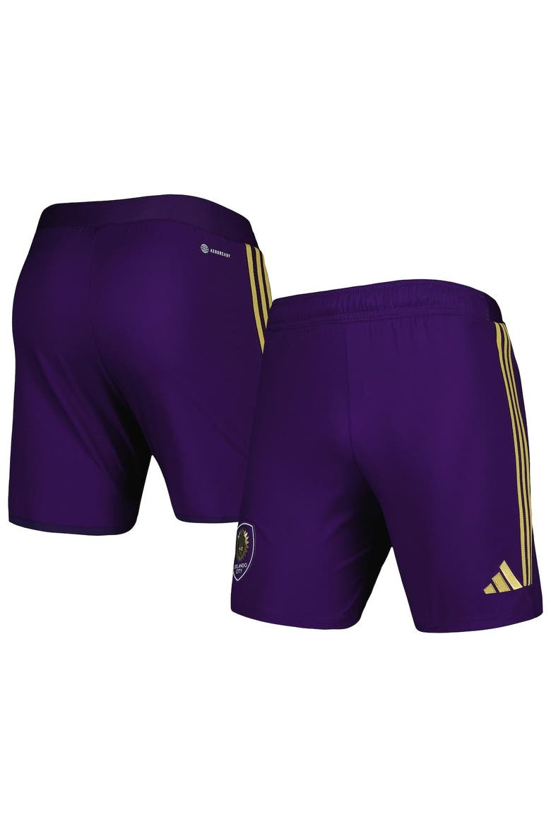 Men's adidas Purple Orlando City SC 2023 Away AEROREADY Authentic Shorts, Main, color, Purple