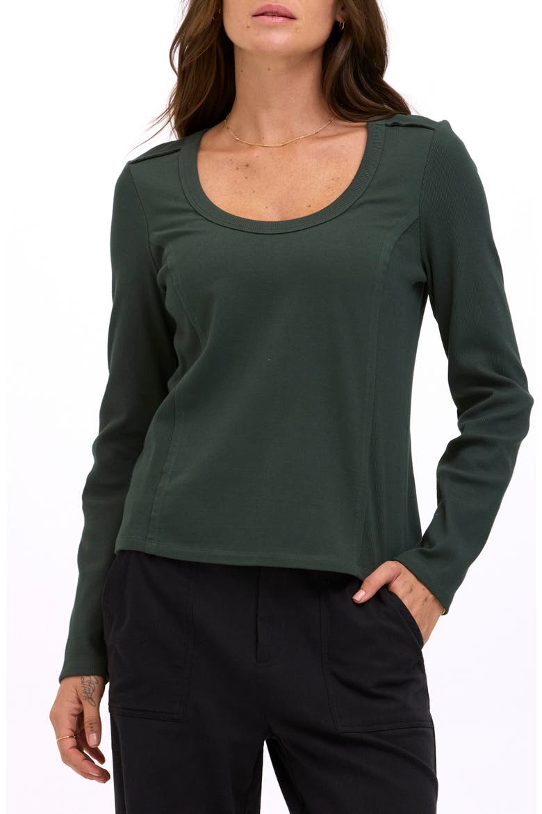 Karlene Organic Cotton Long Sleeve T-Shirt, Main, color, ALPINE