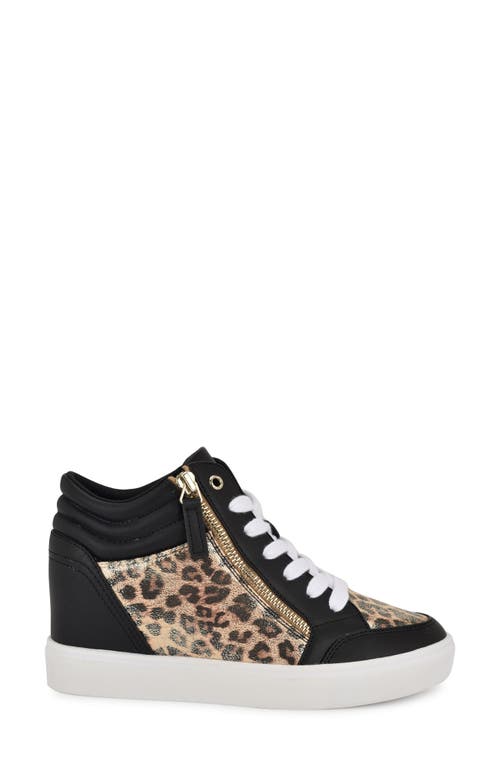 Shop Nine West Tons Lace-up Wedge Sneaker In Gold 710
