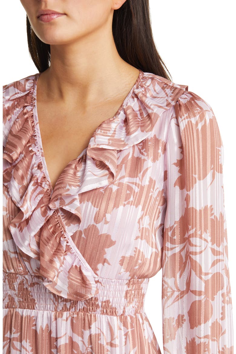 Exquisite Attention Floral Long Sleeve Maxi Dress, Alternate, color, LILAC FLORAL PRINT