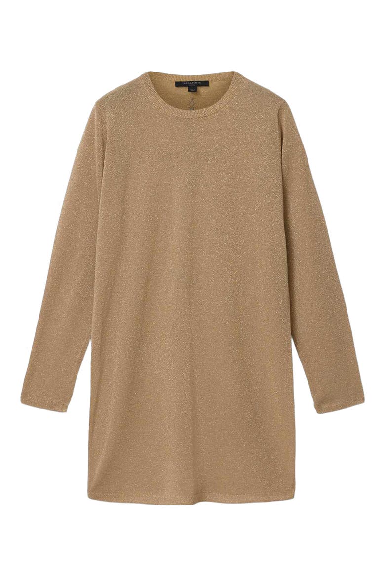 Tilli Metallic Long Sleeve T-Shirt Dress, Alternate, color, GOLD