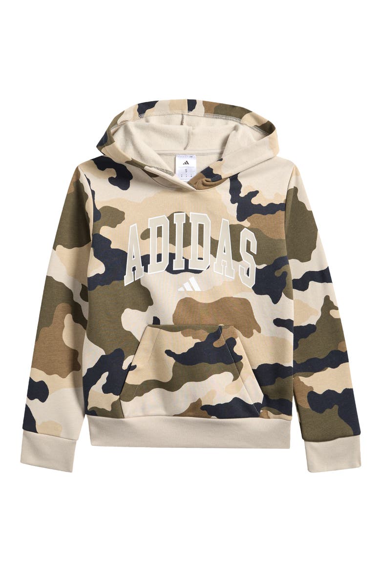 Kids' Camo Graphic Hoodie, Main, color, OLIVE STRATA