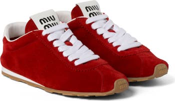 Miu Miu Suede Low Top Sneaker (Women) | Nordstrom