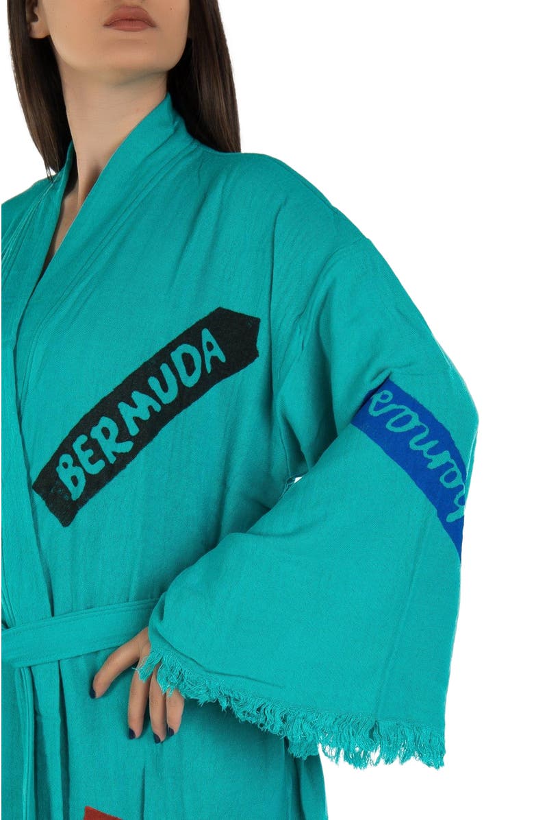 Forever & Always Shoes Arwen - Signage Pattern Handmade Cotton Robe Cover-Up, Alternate, color,