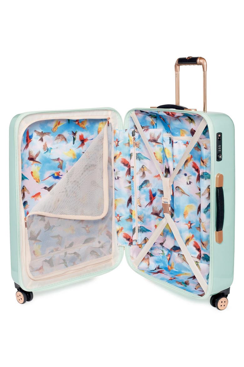 'Medium Sugar Sweet Florals' Hard Shell Suitcase, Alternate, color, MINT WITH FLORAL PRINT