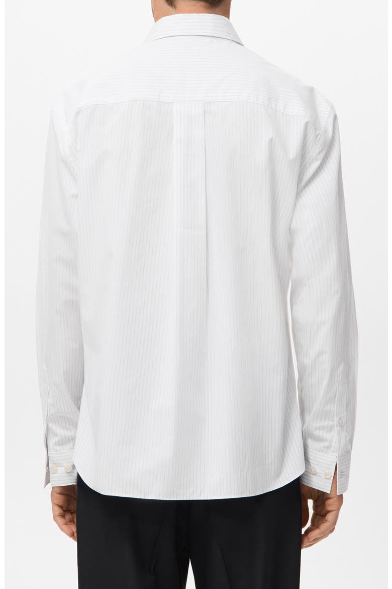 Relaxed Fit Stripe Button-Up Shirt, Alternate, color, WHITE