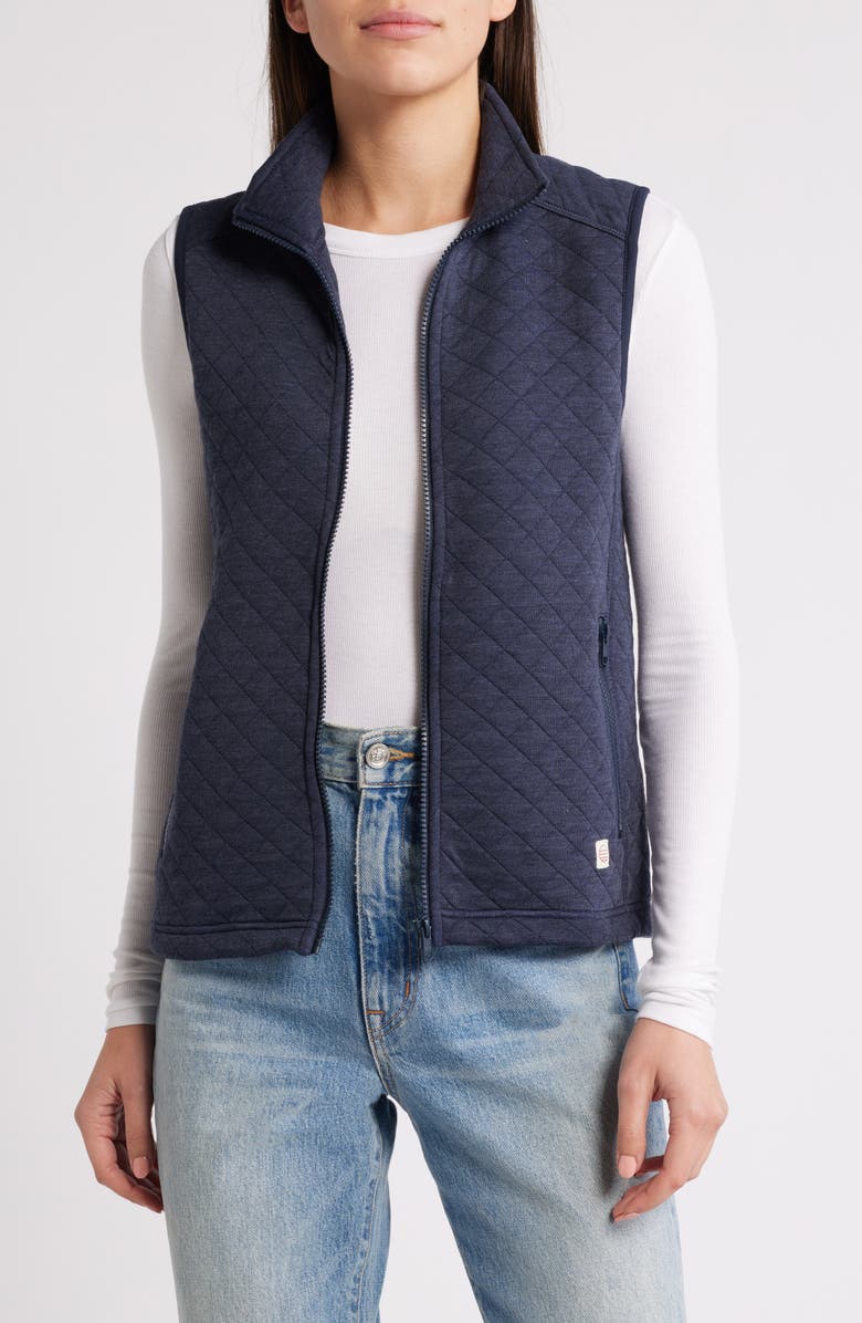Marine Layer Corbet Quilted Vest, Main, color, Navy Heather