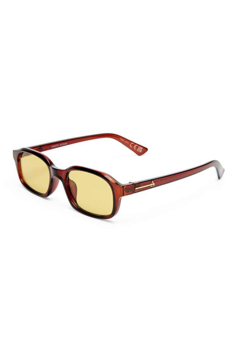 Kinetic 49mm Rectangular Sunglasses, Alternate, color, AUBURN / SAGE TINT