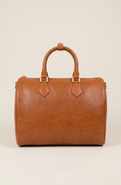 Modenaire Leather Boston Bag with Top Handles