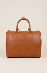 Modenaire Leather Boston Bag with Top Handles