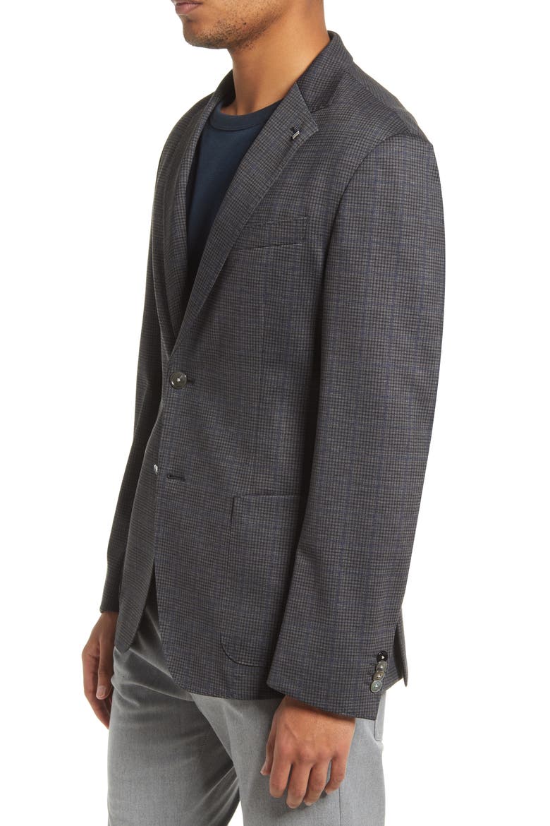 Hanry Slim Fit Plaid Sport Coat, Alternate, color, BLACK