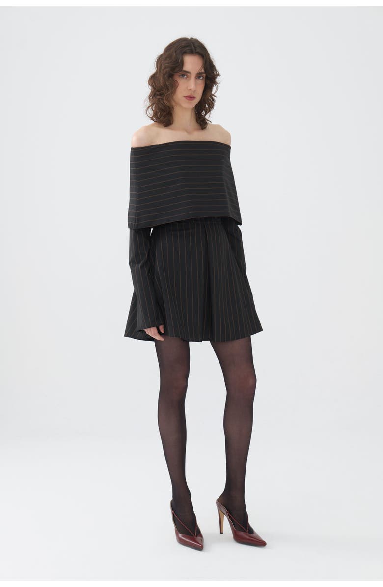 Nocturne Off the Shoulder Striped Dress, Main, color,