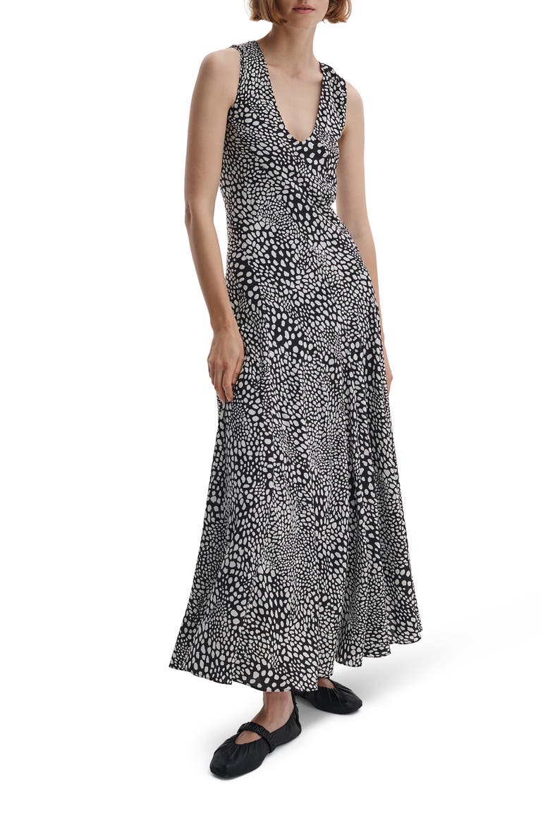 Sinead Print Midi Dress, Main, color, BLACK LP