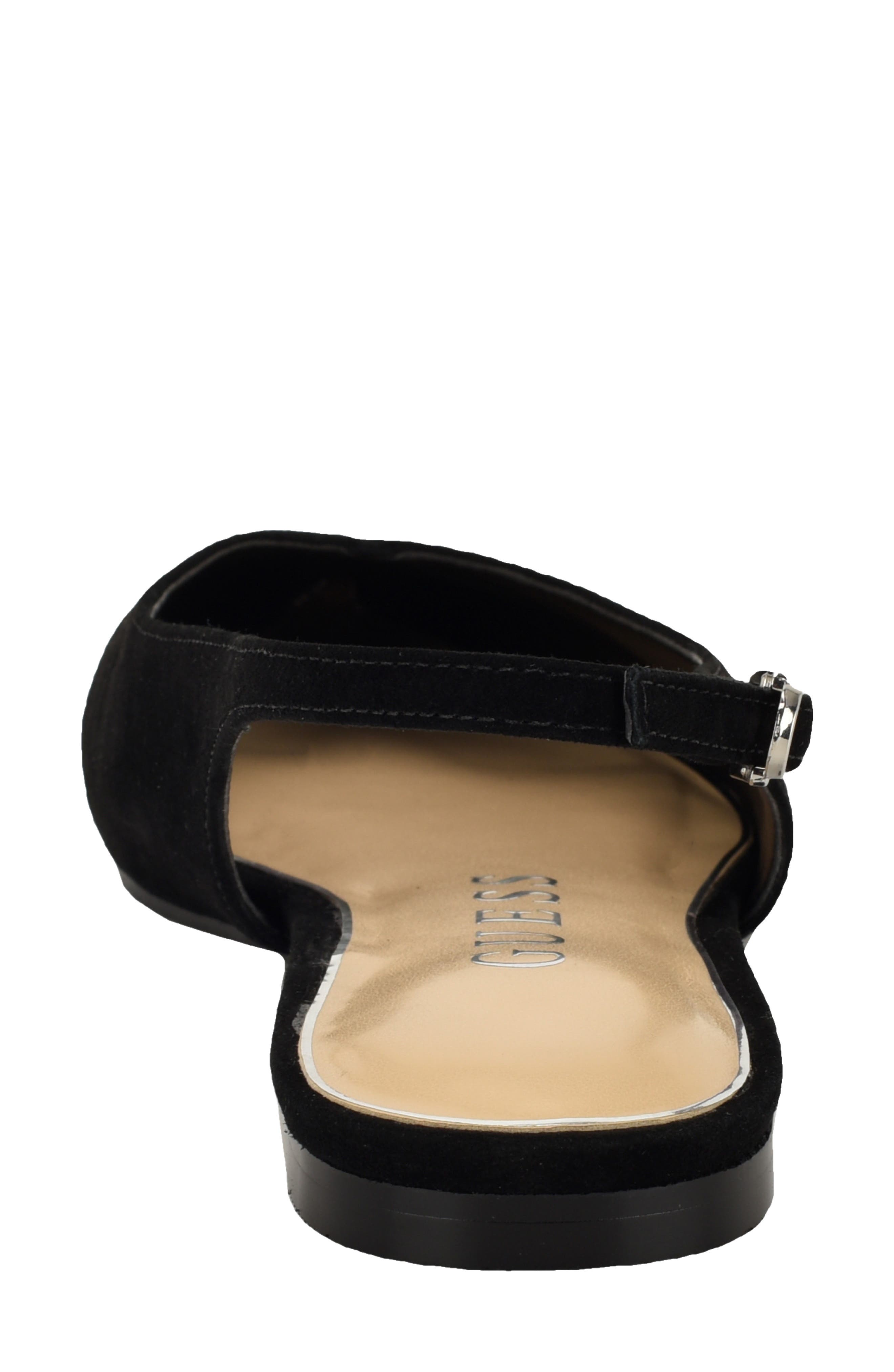 GUESS Dorazio Slingback Pointed Toe Flat, Alternate, color, Black