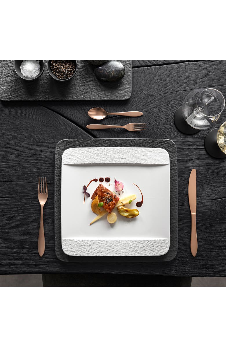 Villeroy 
Boch Manufacture Rock blanc Square Dinner Plate, Alternate, color, White