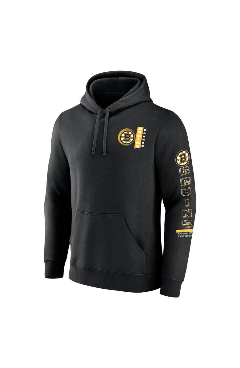 FANATICS Men's Fanatics Black Boston Bruins Revolution Pullover Hoodie, Alternate, color, 