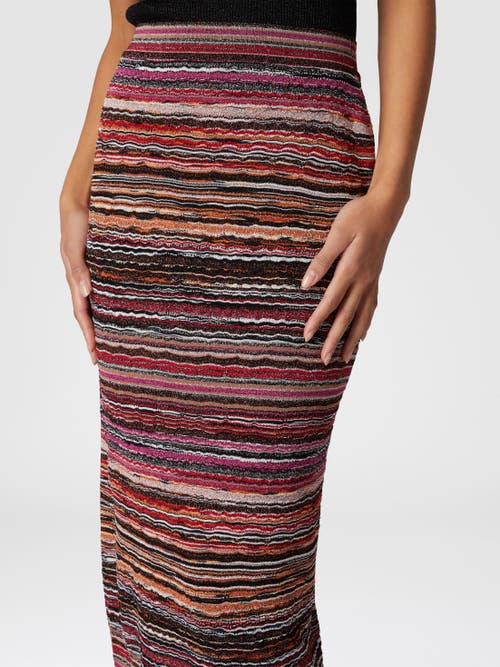 MISSONI MISSONI MIDI SKIRT IN LAMÉ EMBOSSED VISCOSE WITH WAVE PATTERN 