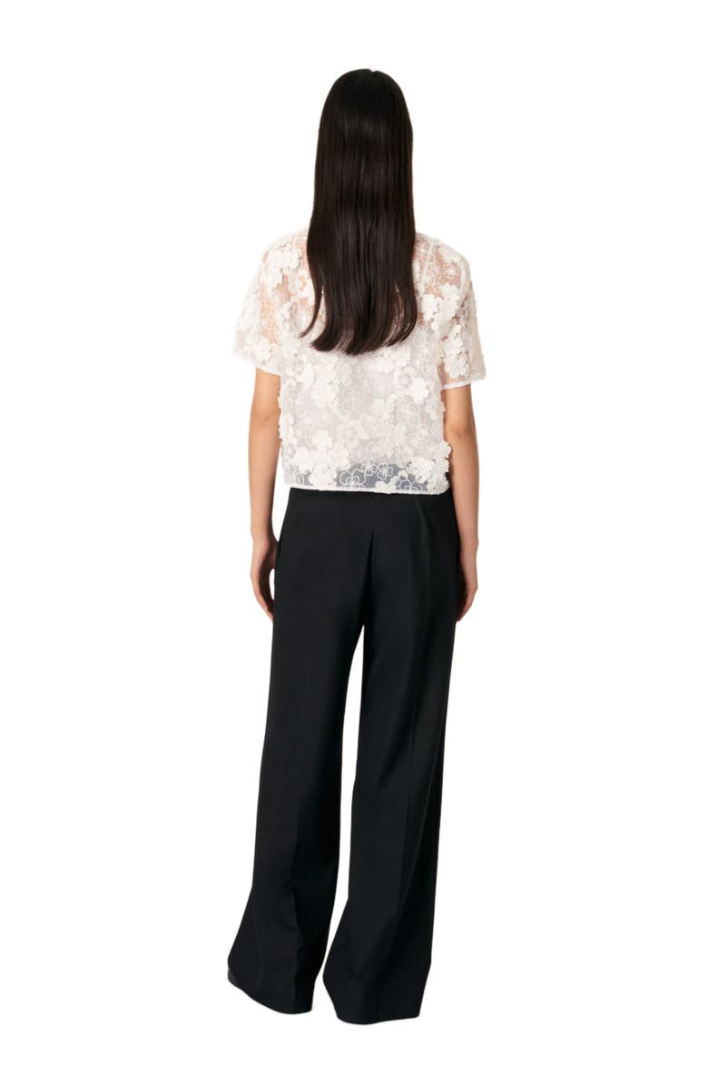 maje Embroidered short-sleeved top, Alternate, color, 