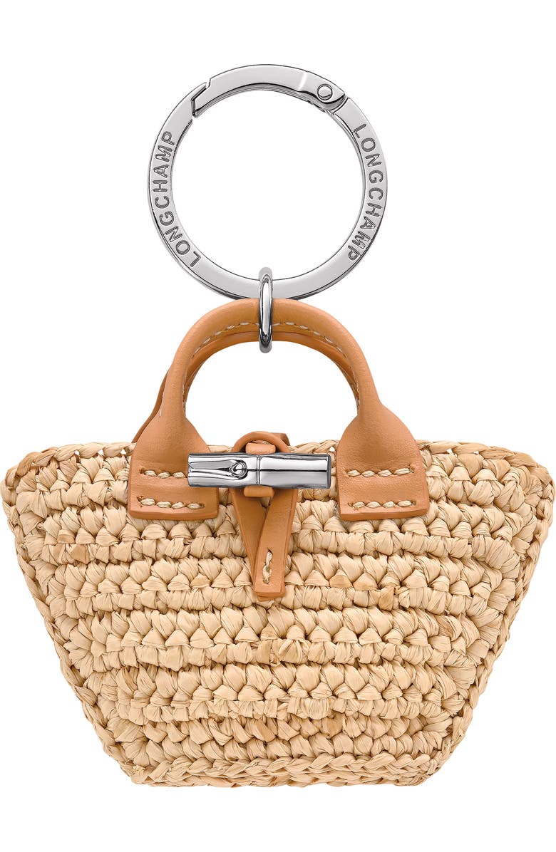 Longchamp Raffia Handbag Charm, Main, color, Vegetal