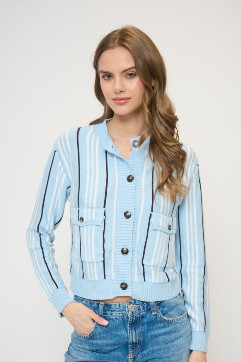 Alba Vertical Stripe Sweater, Main, color, BLUE STRIPE