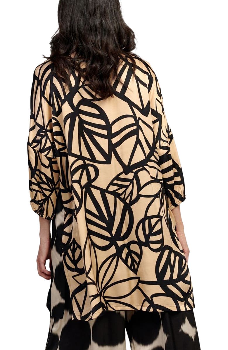 Alembika Serene mixed print tunic with Mandarin collar, Alternate, color, 