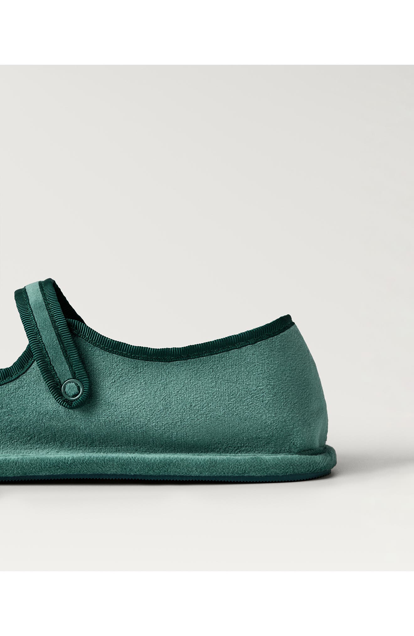 MANGO Snap Strap Velour Ballet Flat, Alternate, color, 