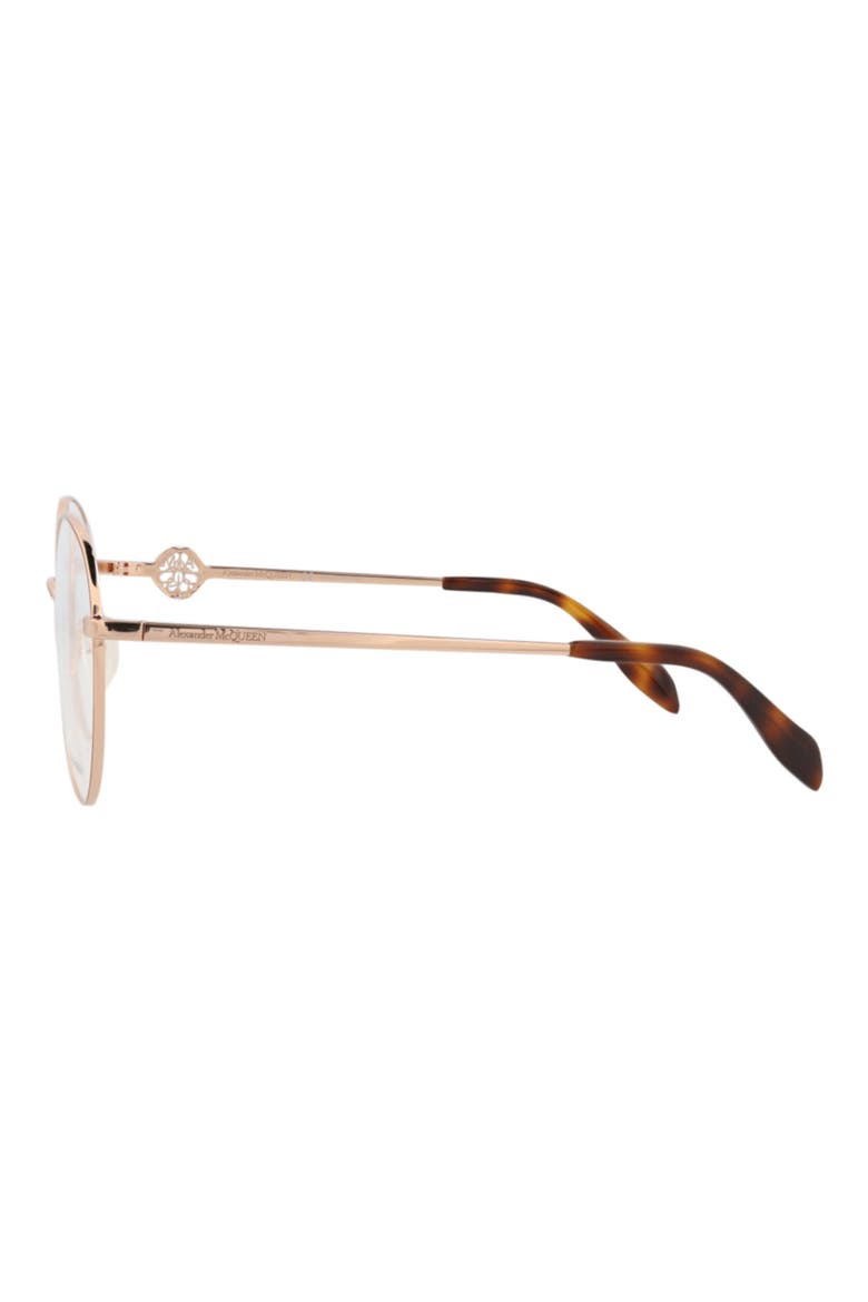 55mm Round Optical Glasses, Alternate, color, GOLD GOLD TRANSPARENT