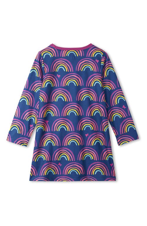 Shop Hatley Kids' Rainbow Dreams Long Sleeve Nightgown In Blue Quartz