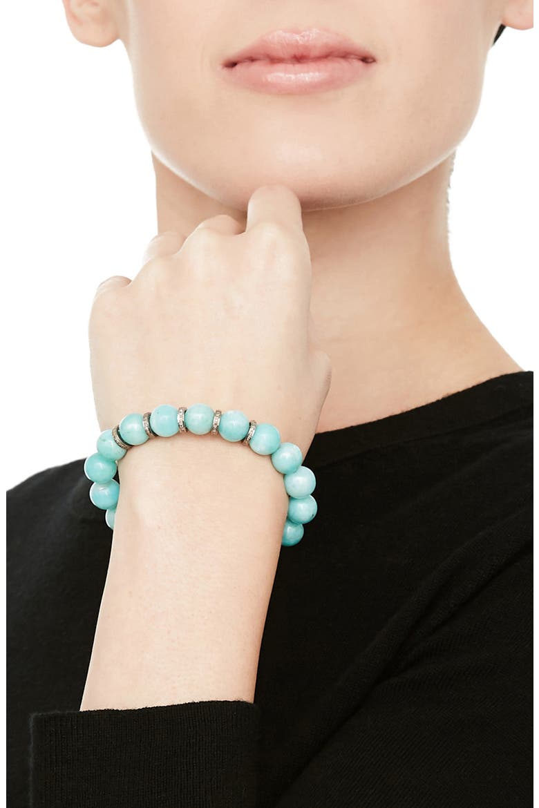 Amazonite & Pavé Diamond Bracelet, Alternate, color, AMAZONITE