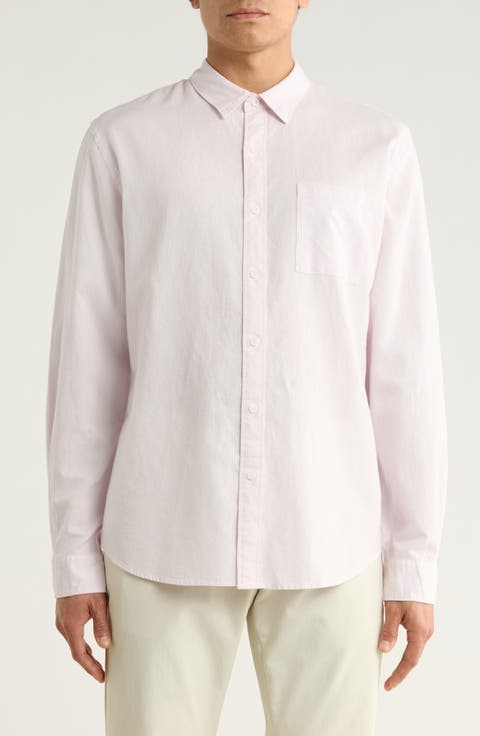 Classic Fit Linen Blend Button-Up Shirt