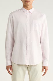 Vince Classic Fit Linen Blend Button-Up Shirt