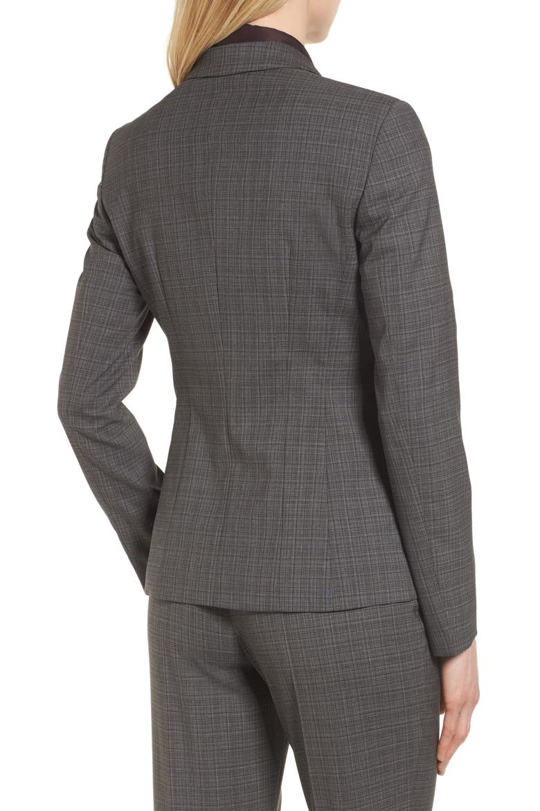 Julea Plaid Stretch Wool Blazer, Alternate, color, GREY CHECK FANTASY