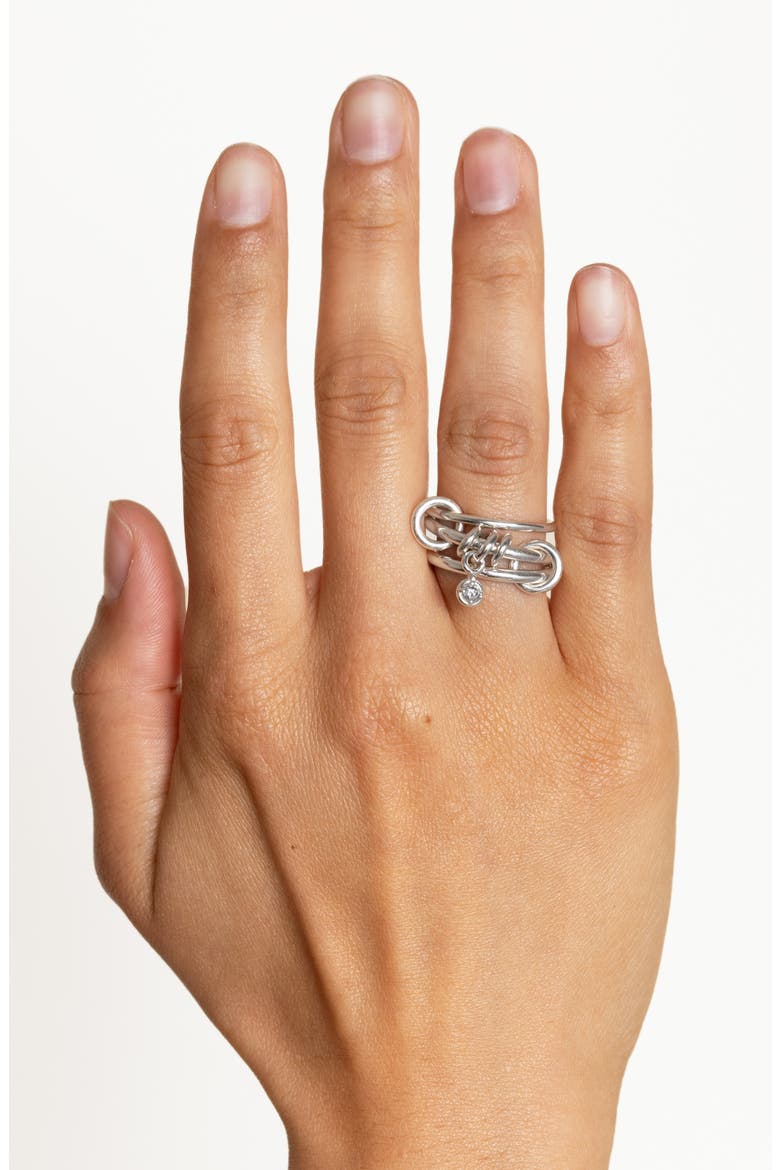 Piera Sterling Silver Link Ring, Alternate, color, SILVER
