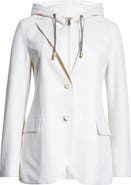 Eleventy Wool Blend Flannel Blazer with Removable Hooded Bib