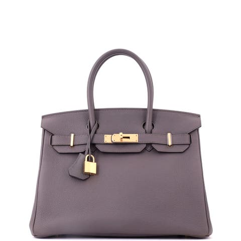 Birkin Handbag Grey Togo with Gold Hardware 30