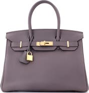 Pre-Owned Hermes Birkin Handbag Grey Togo with Gold Hardware 30
