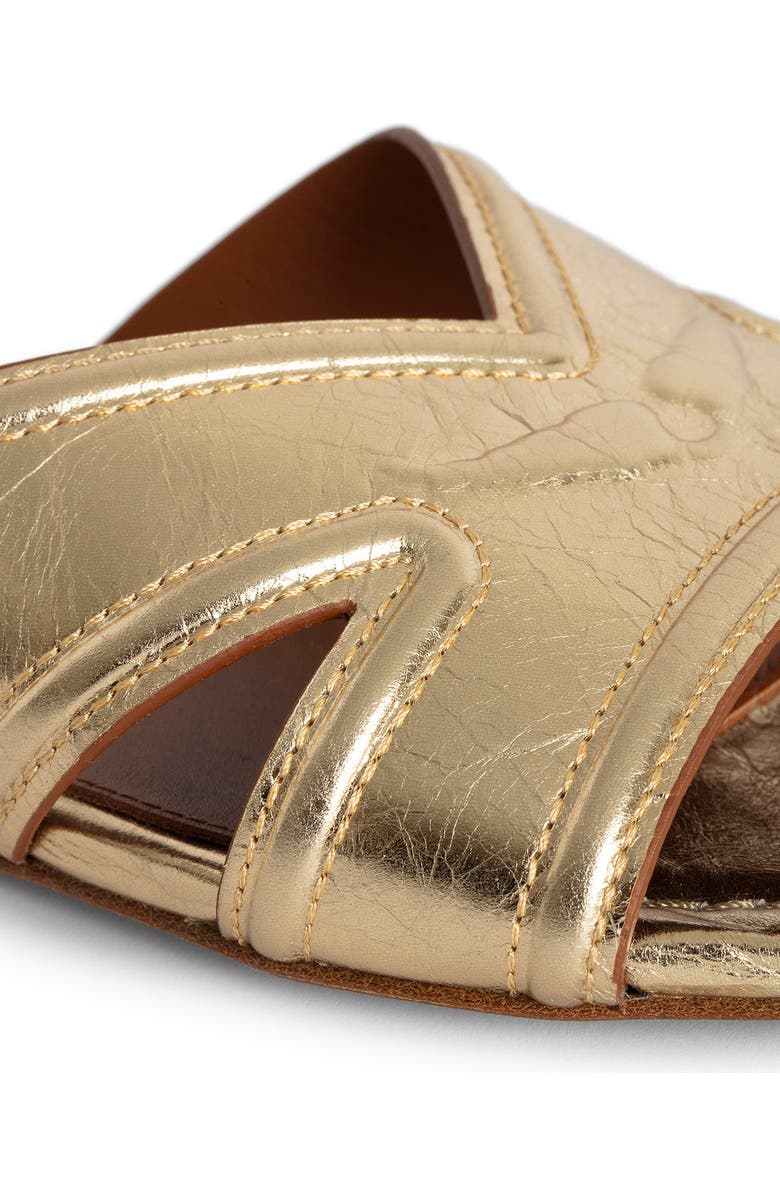 Zadig & Voltaire Azora Metallic Slide Sandal, Alternate, color, Gold
