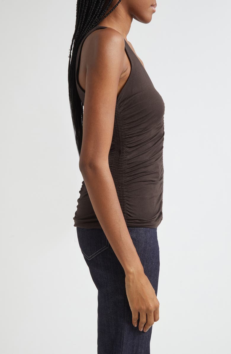 Reiss Vinny Ruched Tank, Alternate, color, Chocolate Brown
