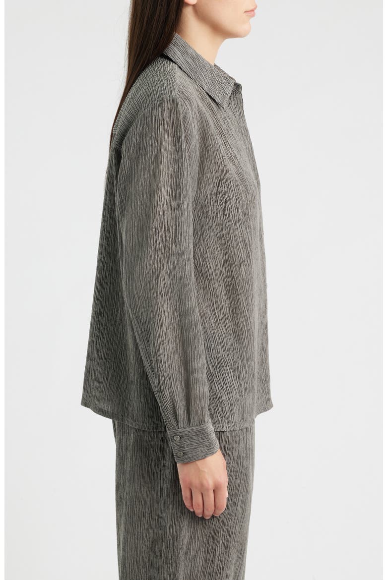 Classic Plissé Button-Up Shirt, Alternate, color, TWINE