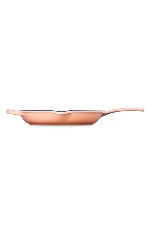 Le Creuset Signature Handle Enamel 11 3/4 Inch Cast Iron Skillet In Peche