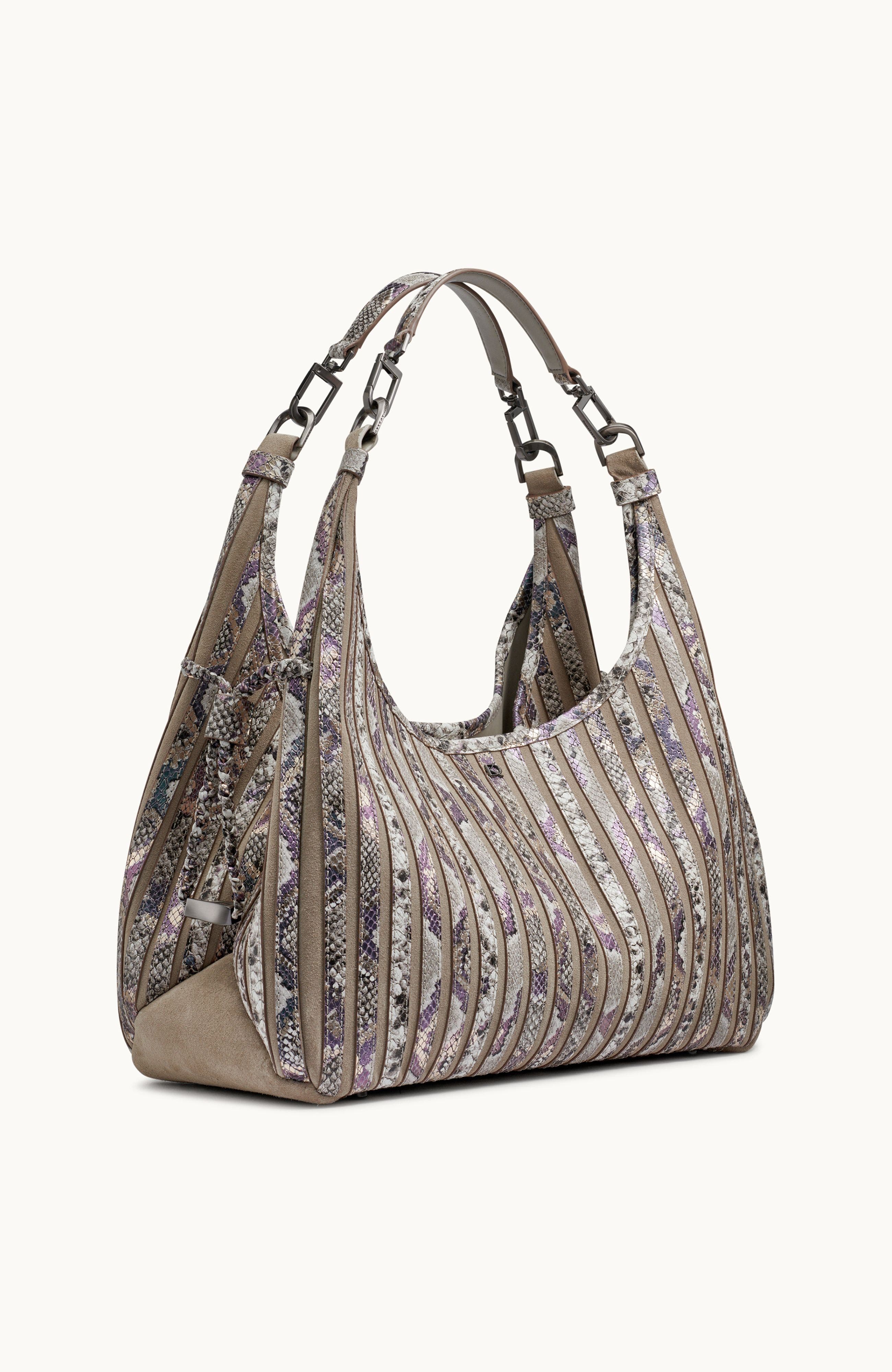 Donna Karan New York Bellerose Pieced Multi Python Hobo, Alternate, color, 