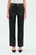 DAZE Sundaze High Waist Straight Leg Faux Leather Pants